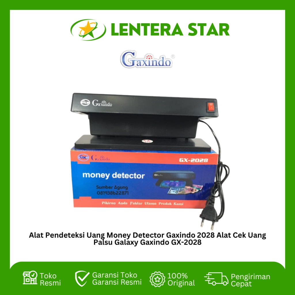 Alat Pendeteksi Uang Money Detector Gaxindo 2028 Alat Cek Uang Palsu Galaxy Gaxindo GX-2028