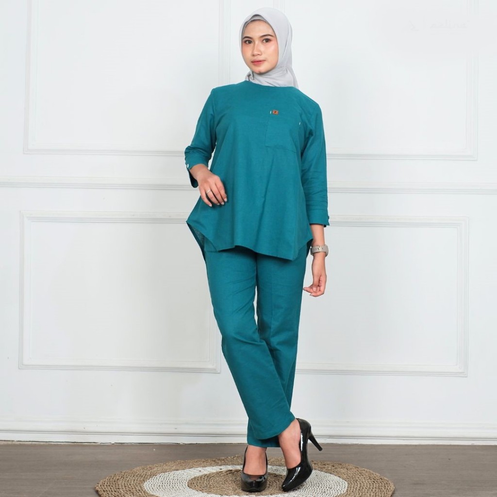 Setelan Baju Wanita Dewasa Bahan Katun Linen Premium