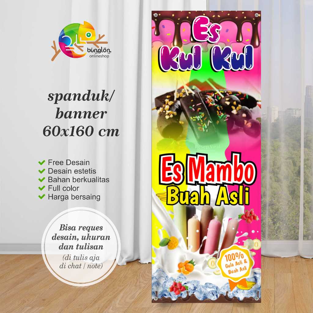 Cetak Spanduk Banner ES Kul Kul Dan Es Buah Mambo