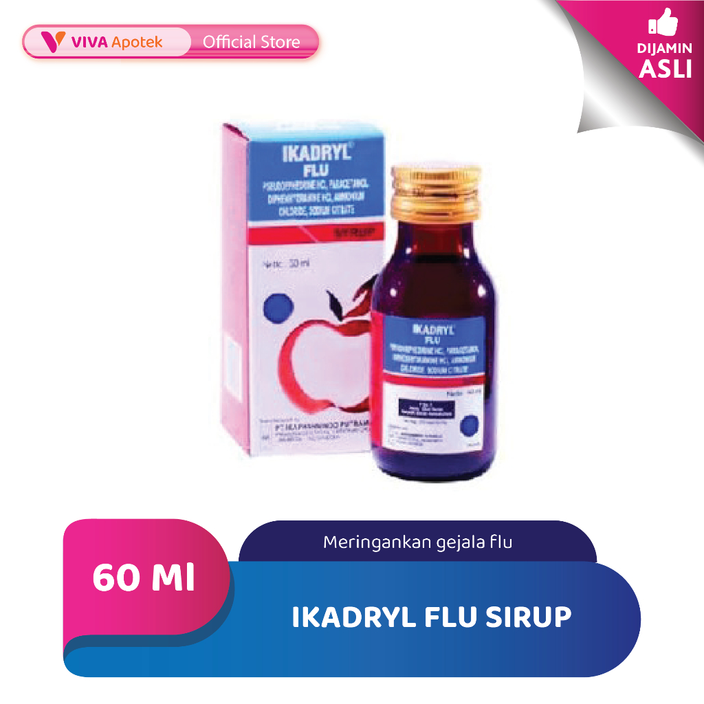Ikadryl Flu Sirup untuk Meringankan Gejala Flu (60 ml)