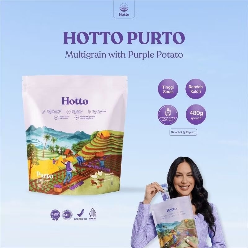 

Hotto Purto Multigrain 1 Pouch 16 Sachet Oat Umbi Ungu