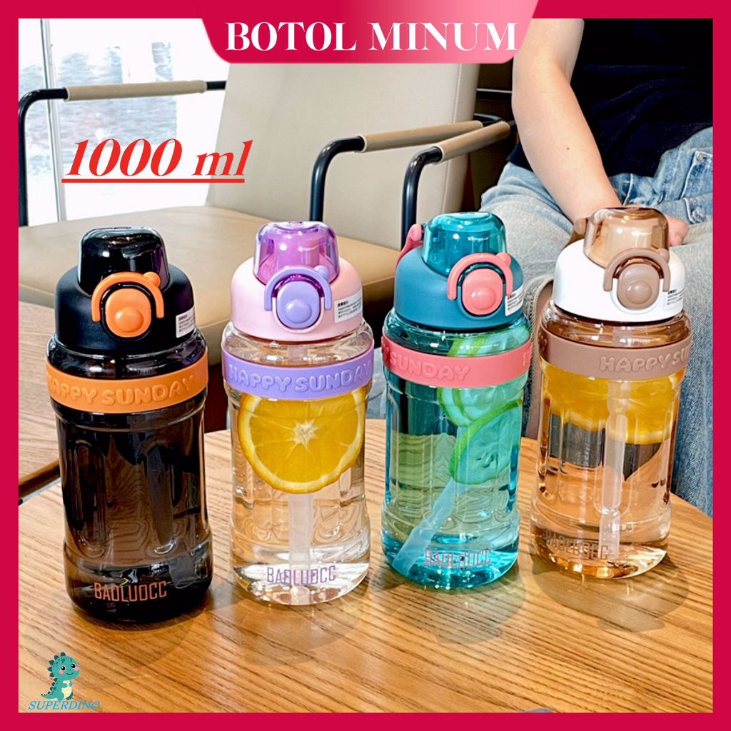 Superdino Botol Air Minum Plastik 7038-1000ML  Tumbler Air Minum Sporty Kapasitas Besar