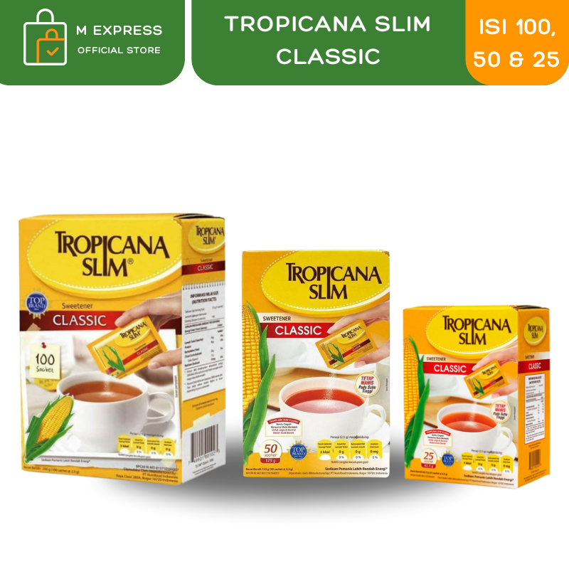 

MEGAMART | Tropicana slim classic gula diet / diabetes rendah kalori isi 100sachet/50sachet/25sachet