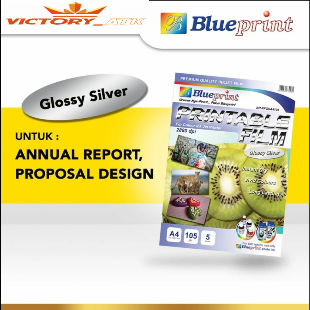 

Kertas Film Glossy Silver Printable BLUEPRINT A4