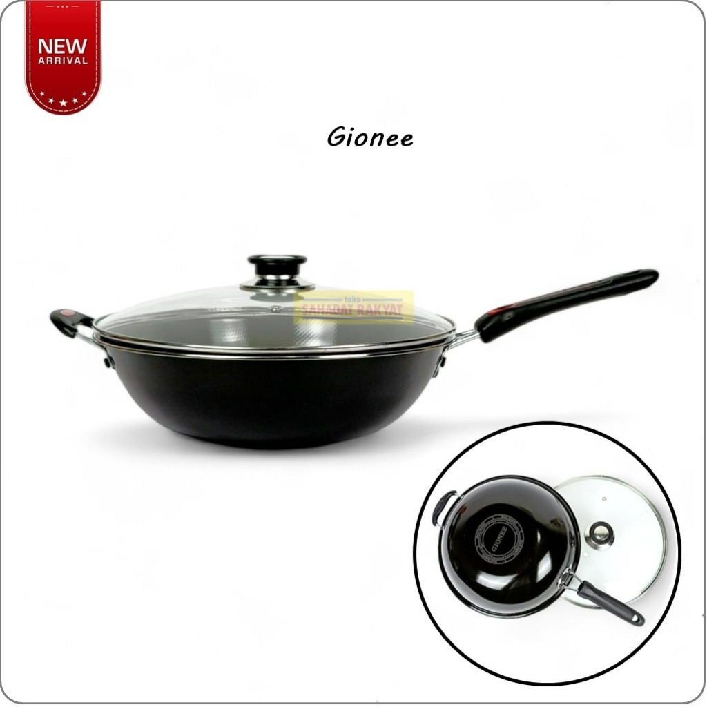 Wajan Enamel Gagang Tutup Kaca 32cm dan 34cm