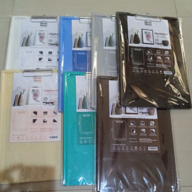 

Clipboard folio paper moshi papan klip kertas penahan siku kertas ujian anti geser