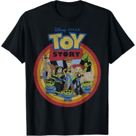 Disney Pixar Toy Story Vintage Circle Portrait Logo T-Shirt