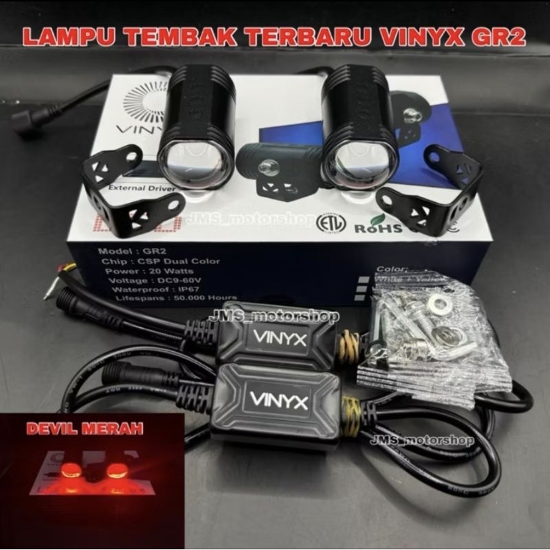 VINYX GR2 D2 MINI SOROT LED LASER GUN 20 WATT 2 WARMA LAMPU TERBARU LASER VINYX LAMPU TEMBAK ORIGINA