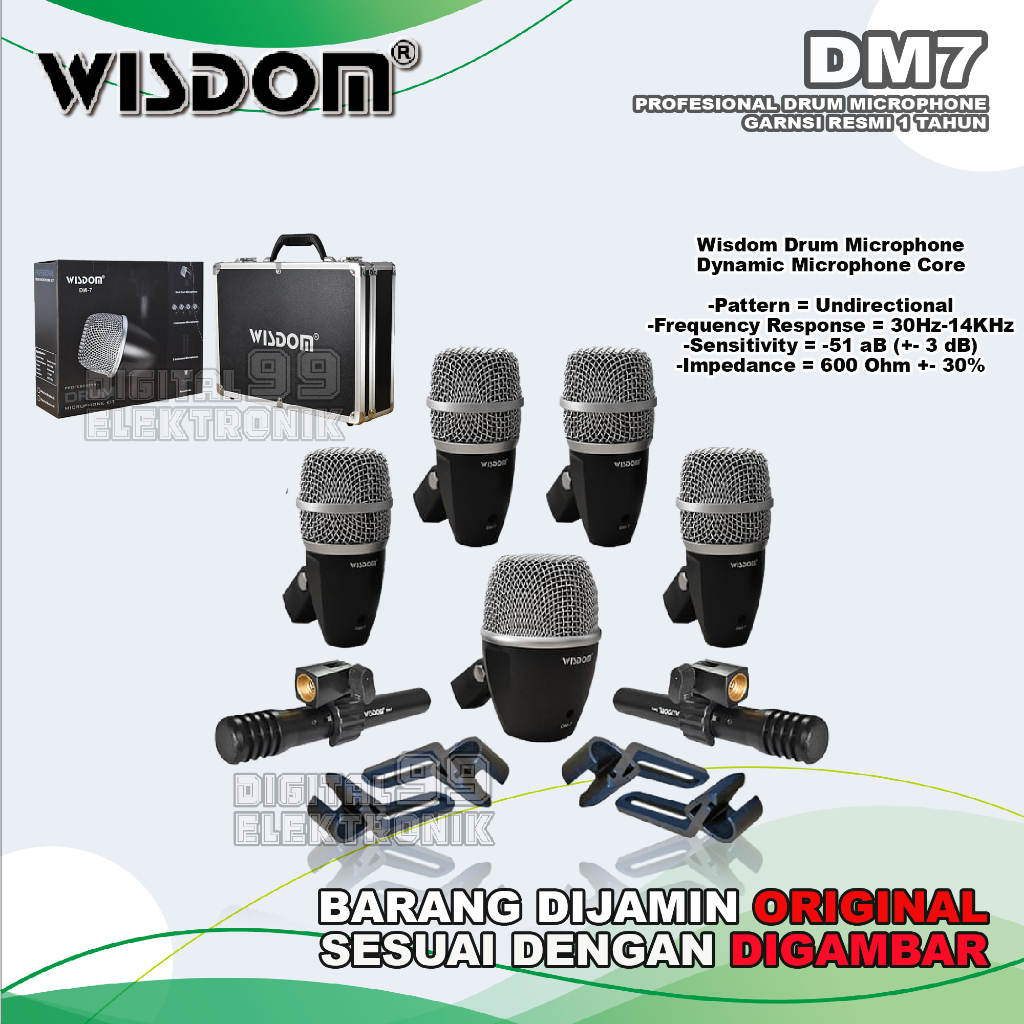 Mic Microphone Drum WISDOM DM7 | DM-7 | DM 7 Set Free Koper Original