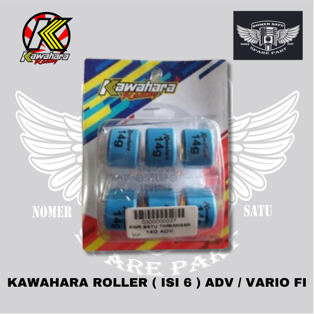 KAWAHARA TEFLON ROLLER ISI 6 PCS ADV 150 160 VARIO FI PCX 150 UKURAN 13GR 14GR 15GR ORIGINAL 100%