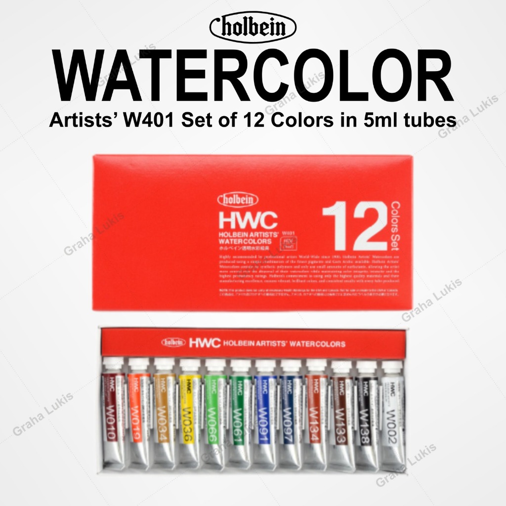 

Holbein Artists’ Watercolors Complete Set of 12 Colors W401