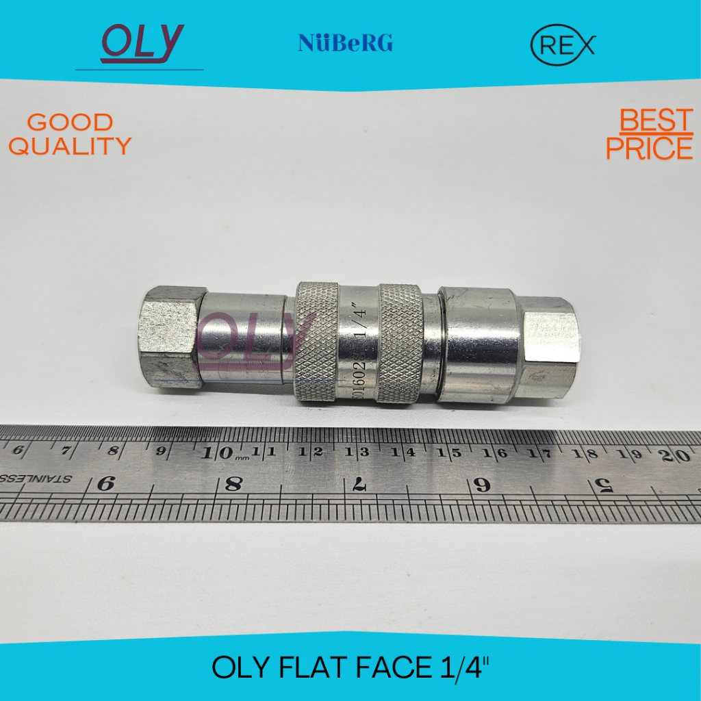1/4" QUICK COUPLER HYDRAULIC FLAT FACE OLY