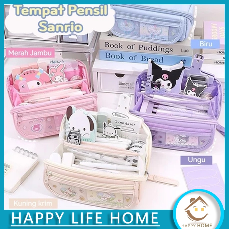 

9 Lapis Tempat Pensil Cinnamoroll Tempat Pensil Berkapasitas Besar Sanrio Anime Melody Kuromi Penyimpanan Alat Tulis