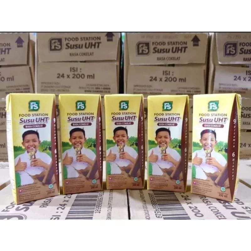 

SUSU UHT FOOD STATION RASA COKLAT& FULL CREAM ISI 24 PCS