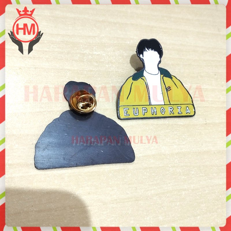 Bros BTS Jungkook Euphoria Enamel Pin Black Plated Collection - Harapan Mulya