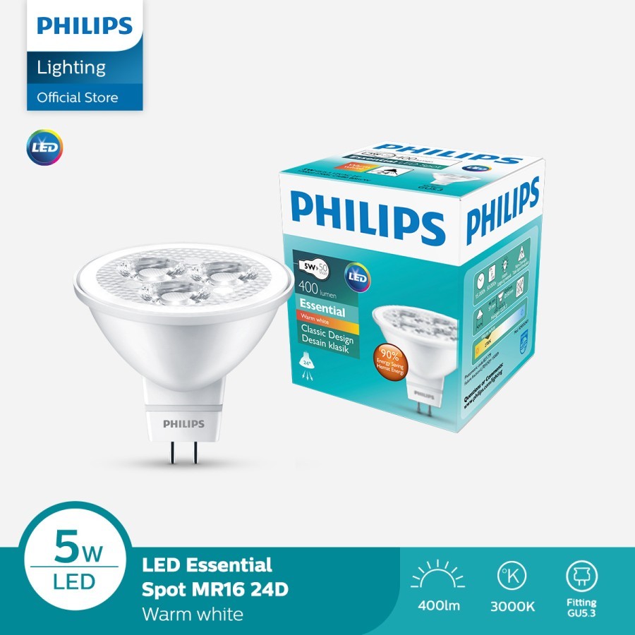 Philips Lampu Spotlight ESSENTIAL MR16 LED 5W 24D Kuning