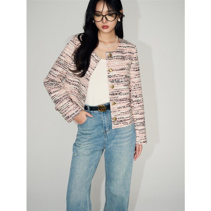 (Pink) Tweed Wool Blazer