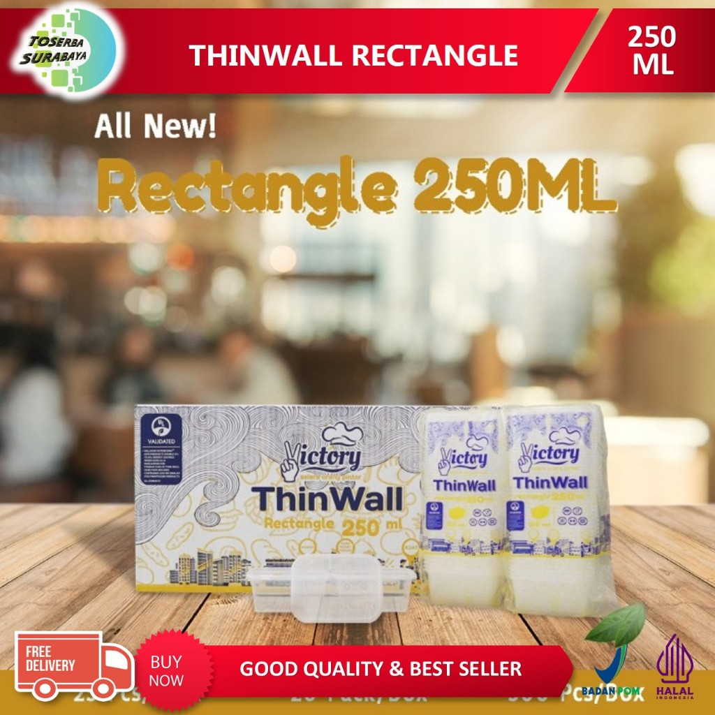 THINWALL RECTANGLE 250ml - Thinwall Victory Rect 250ml