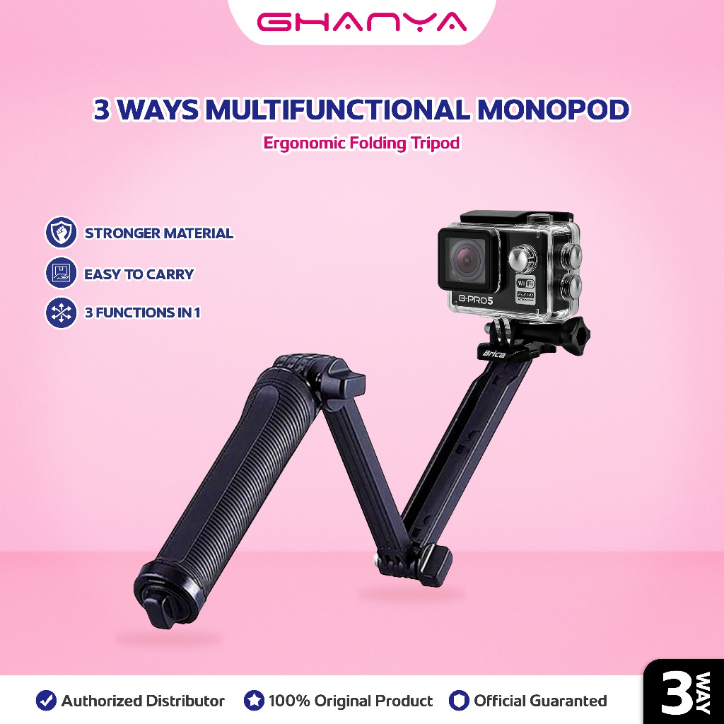 3 Way Grip Arm Tripod for Action Cam SJCAM SJ4000 SJ5000 & GOPRO 43+3 XIAOMI YI Multifunctional Hand