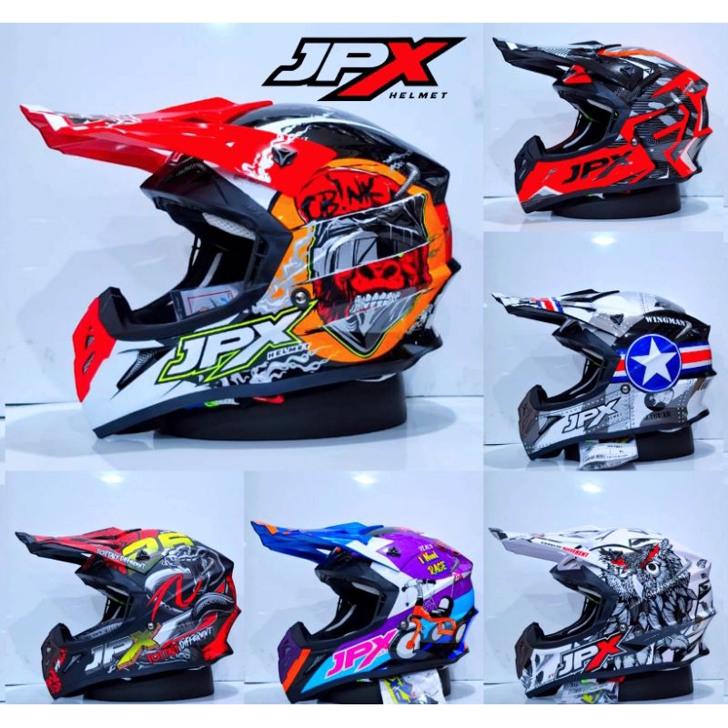 HELM FULL FACE JPX CROSS FOX1 MOTIP L/SOLID ORIGINAL HELM