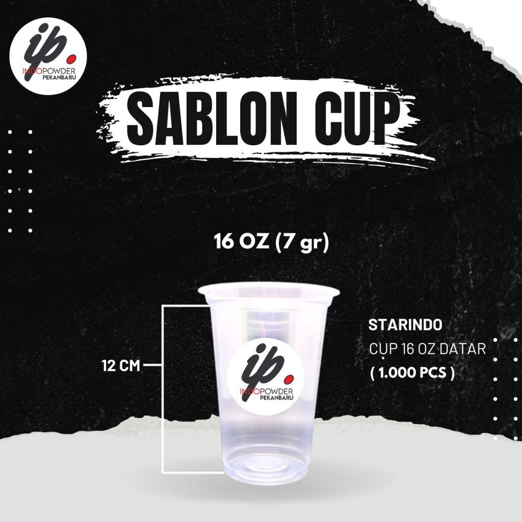 Sablon Cup 16oz Datar Starindi 1.000pcs