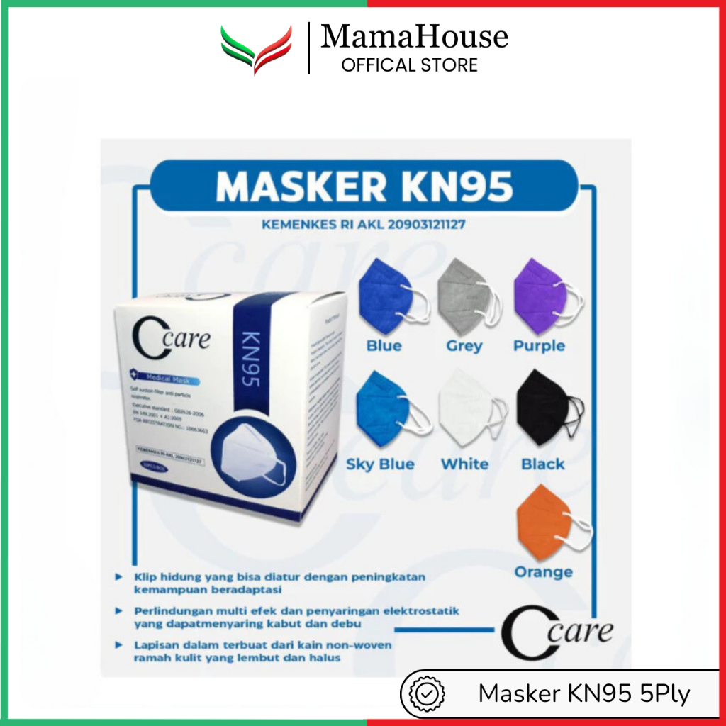 [MHS] Masker Duckbill KN95 C care Pro 5 Ply Isi 20 Pcs + Box