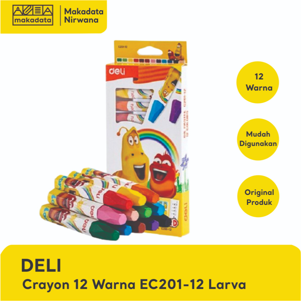 

DELI CRAYON/KRAYON/OIL PASTEL 12 WARNA EC201-12 LARVA (1 PCS)