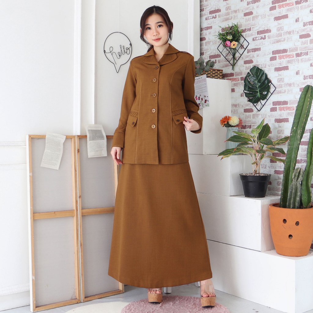 Seragam PNS Wanita Jas Pemda Wanita PDH Guru Set WL Rok A - 7010 Pemda Aceh