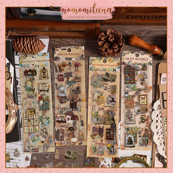 

1 set isi 3 lembar the middle ancient sticker retro vintage style aesthetic journaling diy deco stiker HB1811