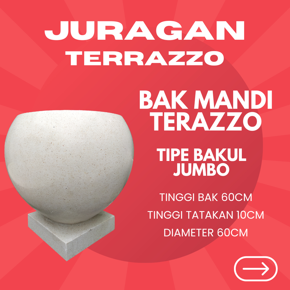 BAK ESTETIK KAMAR MANDI | BAK MANDI TERASO | BAK AIR KRAN | TIPE BAKUL JUMBO  - JURAGAN_TERAZZO
