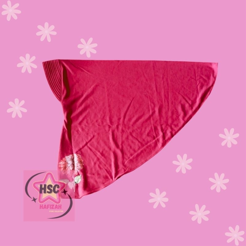 Jilbab SD Merah Motif Bunga
