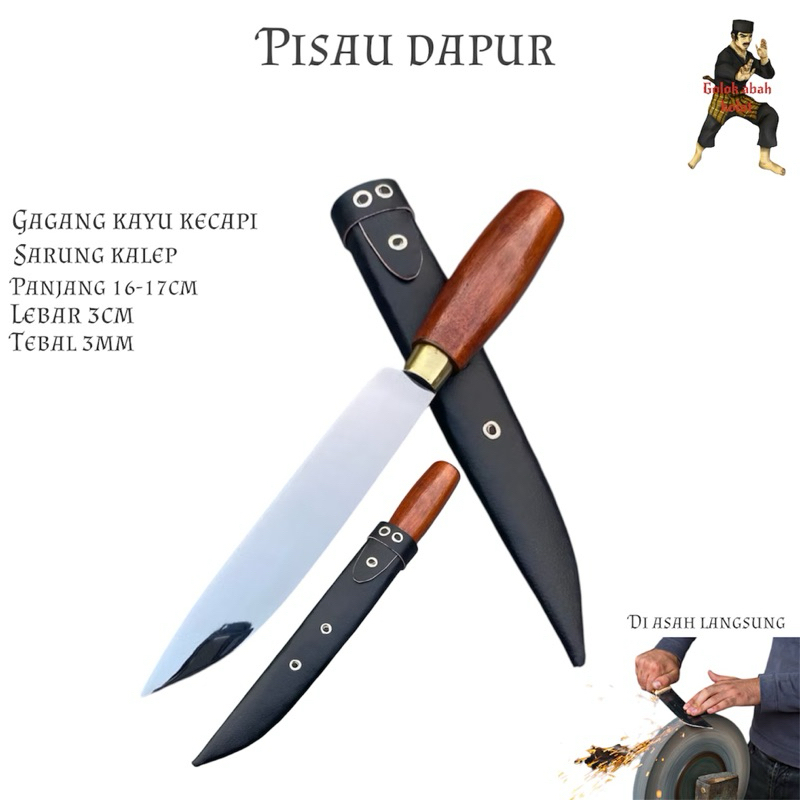 pisau dapur tajam daging baja super tajam COD