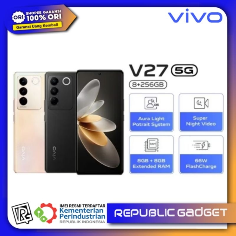 Vivo V27 5G Ram8/256Gb 100% Original &  Bergaransi resmi 1tahun