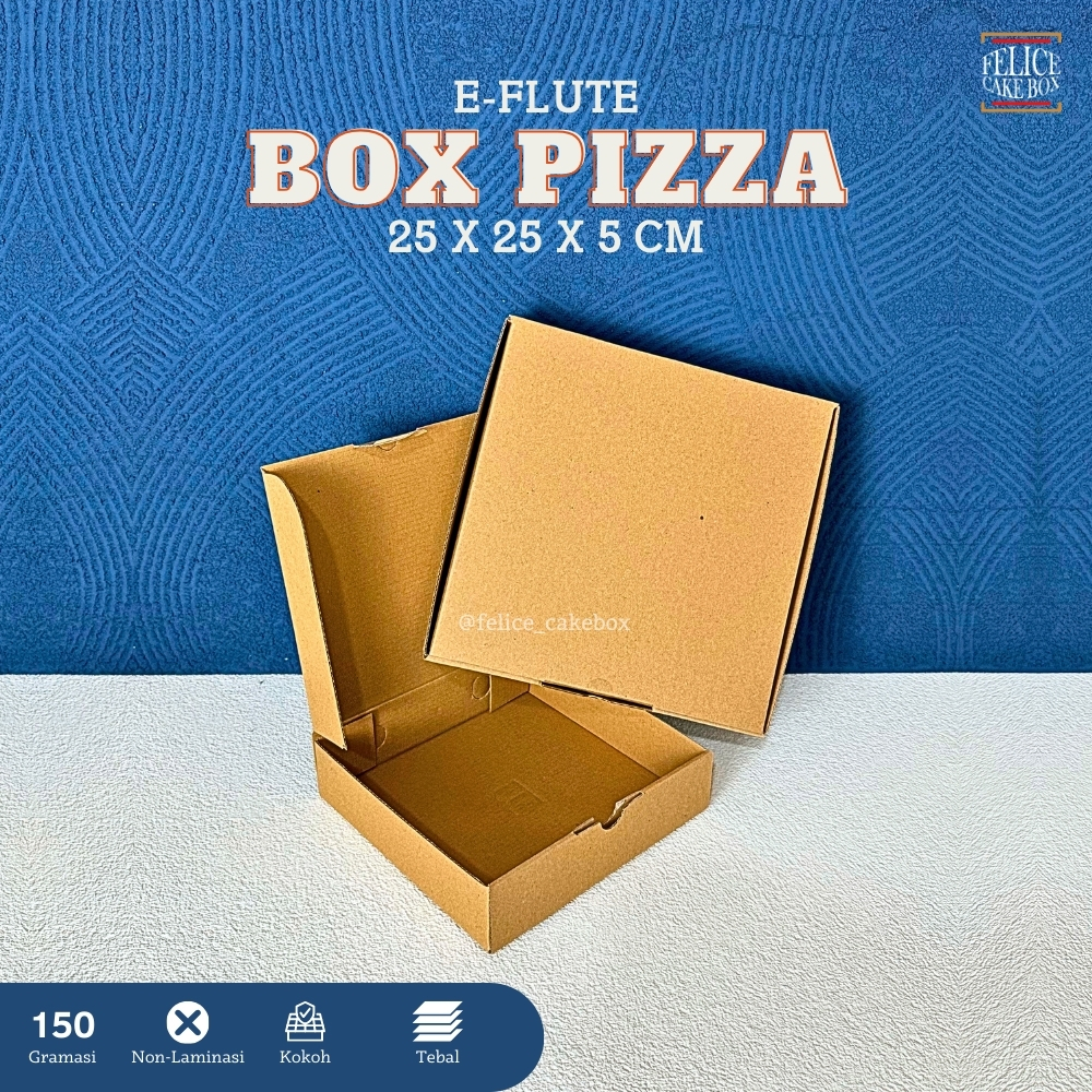 

BOX PIZZA 25X25X5 CM isi 10 pcs / KARDUS DIE CUT / KARDUS PIZZA / BOX POLOS COKLAT / PACKING KOTAK / KARDUS EFLUTE