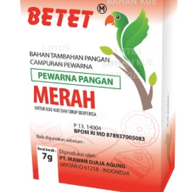 

CAP BETET MERAH PEWARNA MAKANAN 7g