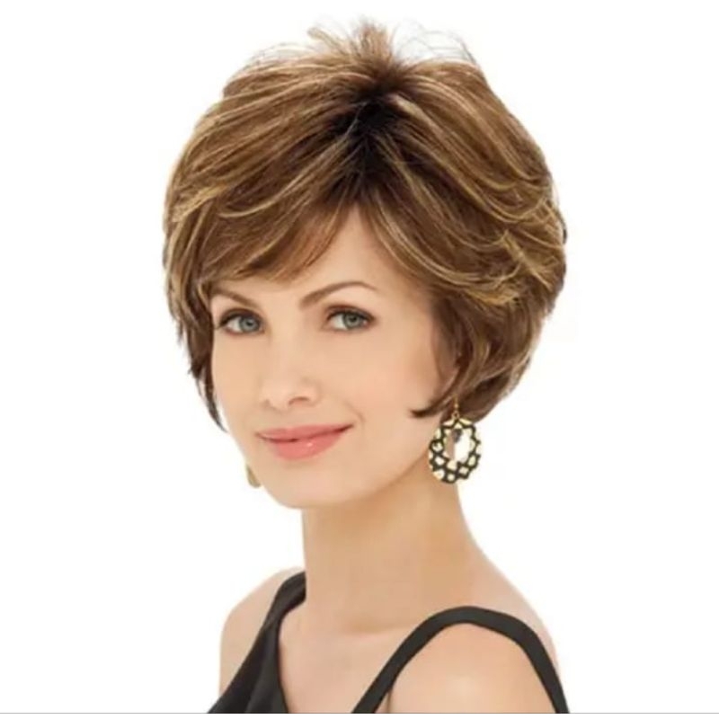 Wig Wanita Wig Coklat Wig Shorty Wig Wanita Pendek Wig Korean Style Wig Pendek Hair Extension Variou