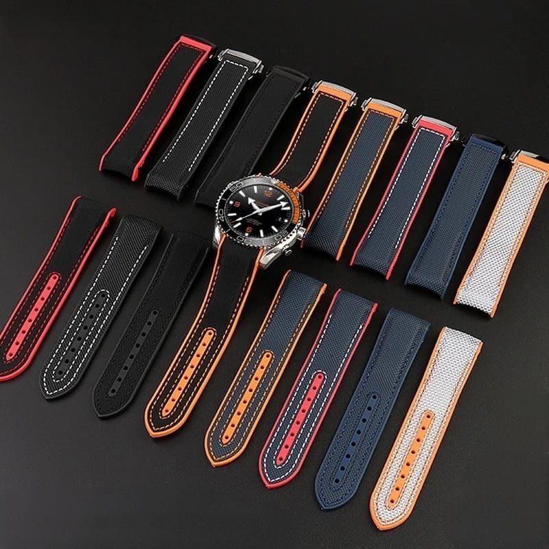 Tali jam tangan Omega Seamaster Curved Rubber Strap Diver Tali Jam Tangan Omega 20mm 22mm