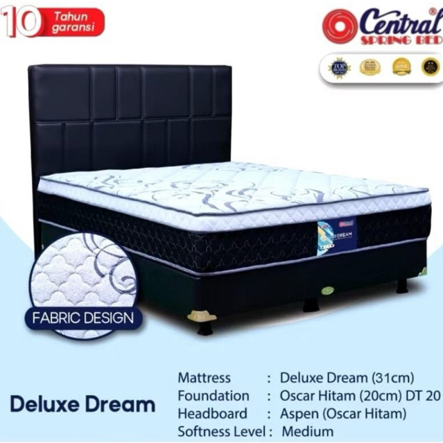 Spring Bed Central Deluxe Dream / Matras Central / Spring Bed Murah / Kasur Plush Top