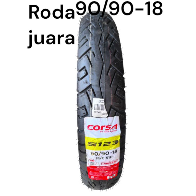 Ban CORSA 90/90-18 Tubeless S123 90 90 Ring 18 Ban Tiger Megapro Scorpio Rxking Rxs YT115 Thunder