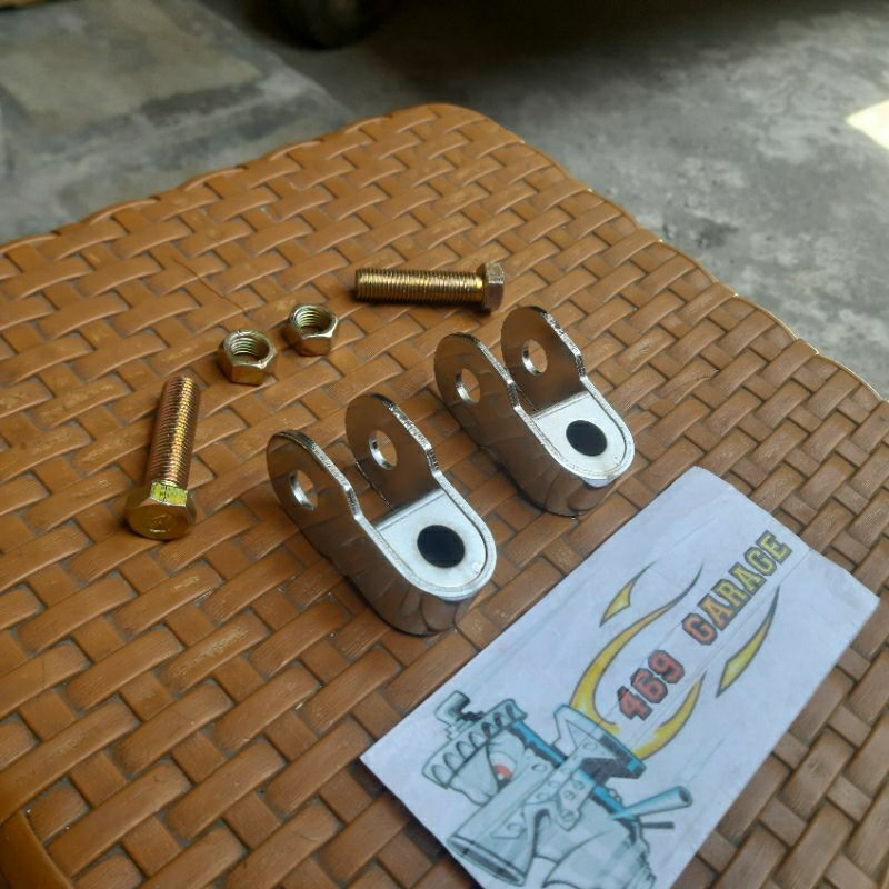 Pangkon Shock Belakang U Besi Bebek + Baut (3-3,5cm)| Dudukan Peninggi Skok Belakang Bebek Bahan Bes