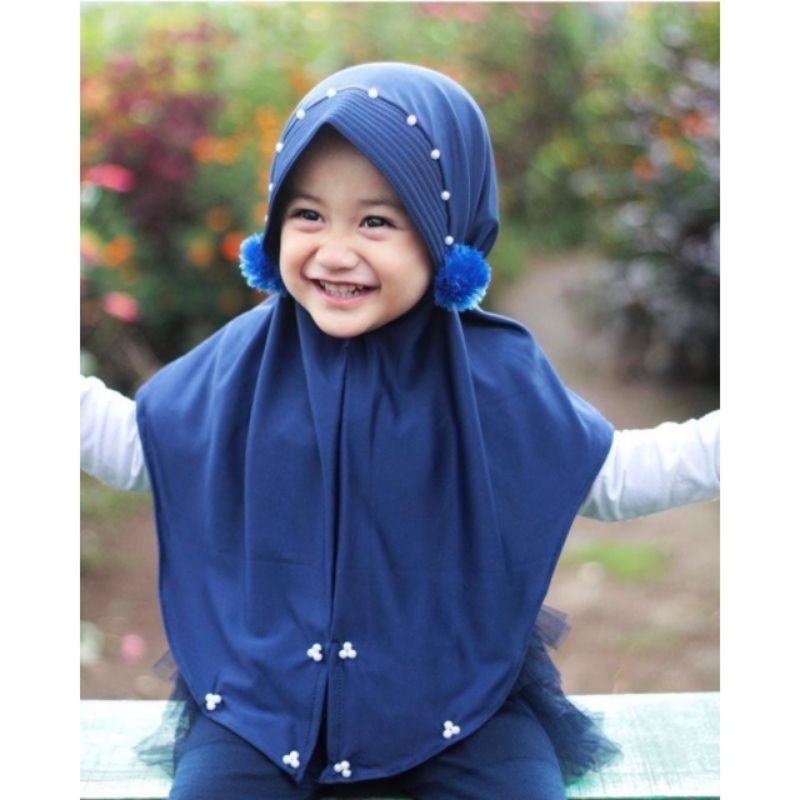 hijab pompom hijab instan anak 2-5 tahun