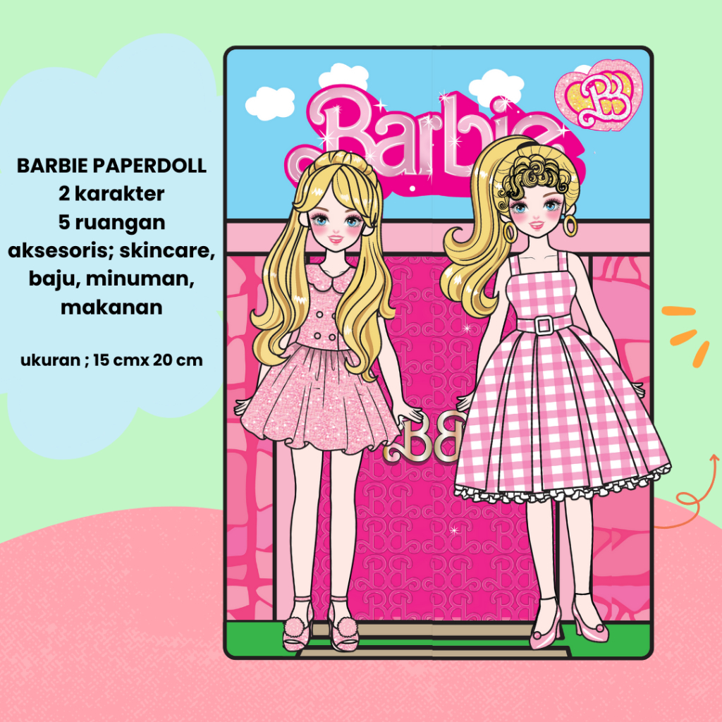 Barbie Paper Doll by Pink Choco – Buku Boneka Kertas Fashion Barbie, Mainan Edukatif Anak Perempuan