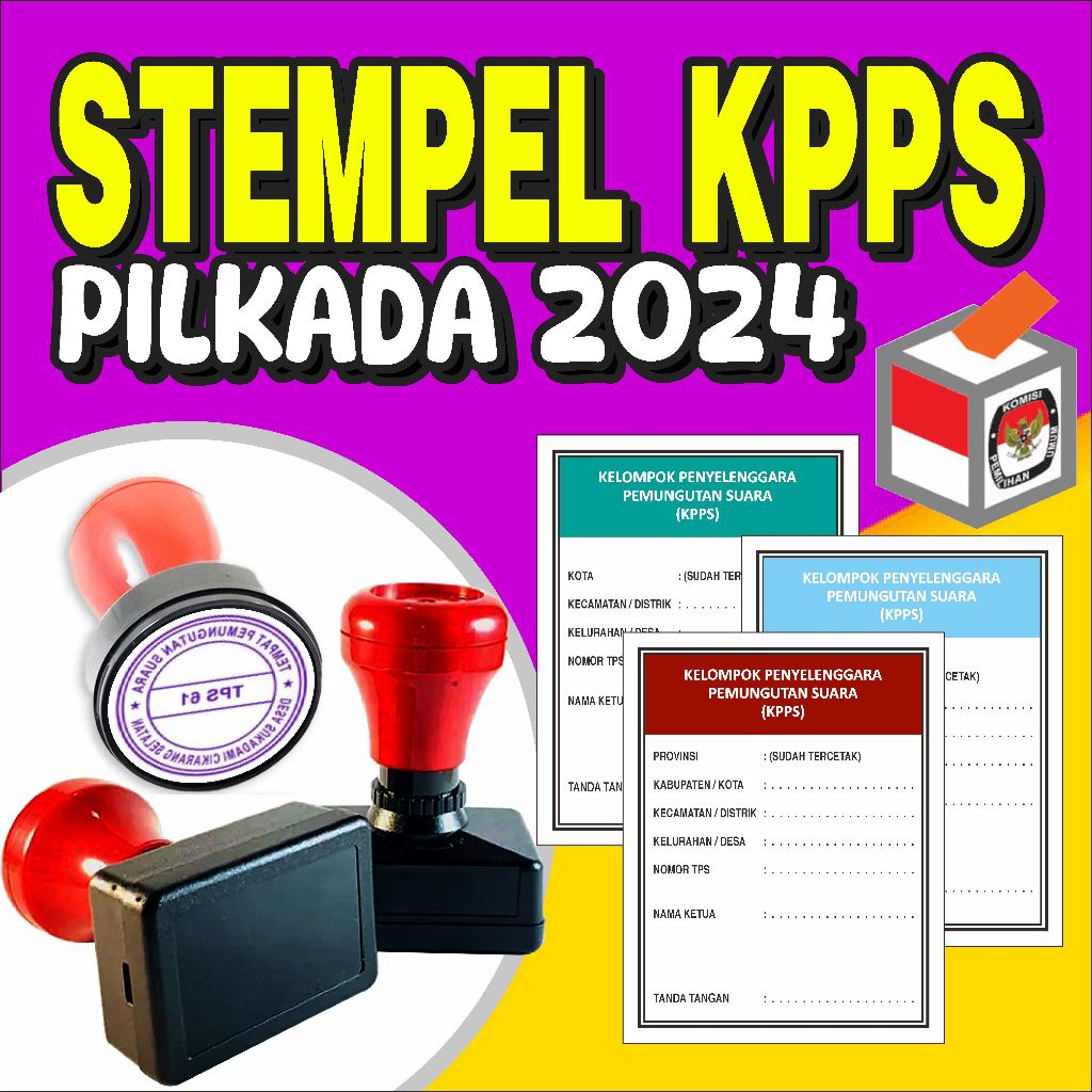 

Stempel Pilkada 2024, Stempel KPPS, Stempel TPS, Stempel Surat Suara, Tinta Refill/Otomatis