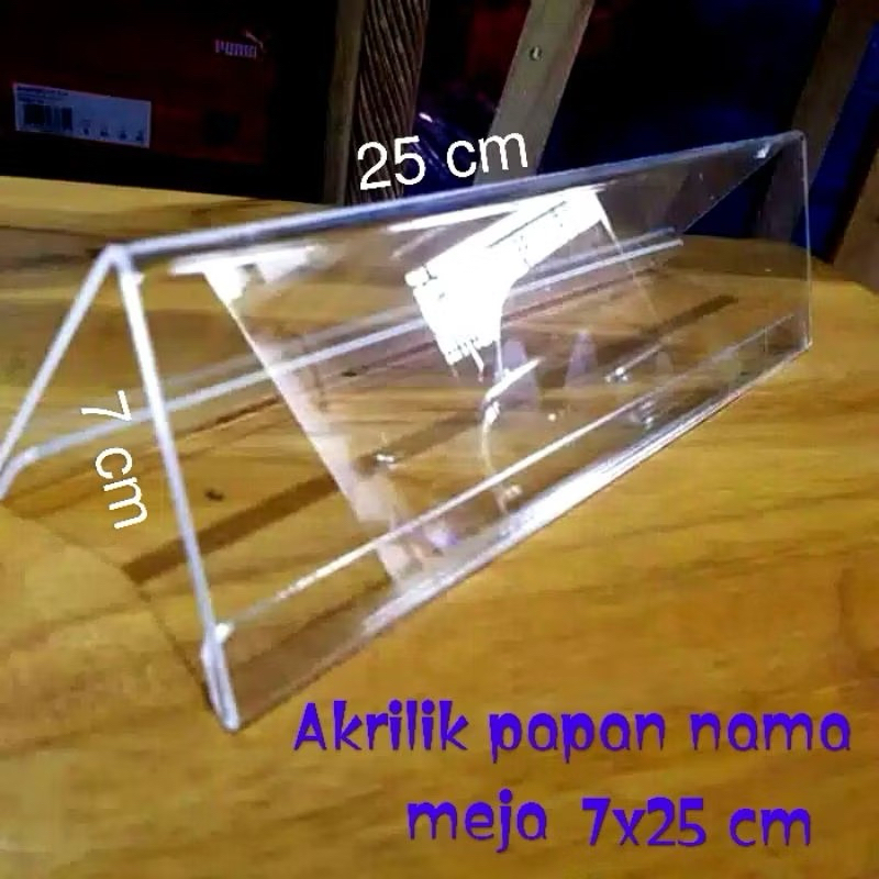 

PAPAN NAMA MEJA 7x25 CM AKRILIK 2 SISI ACRYLIC NAME PLATE TAG ACRYLIC