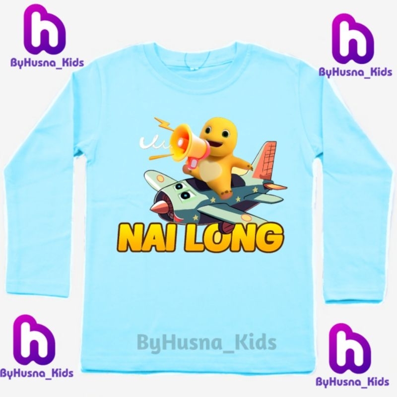 LENGAN PANJANG KAOS ANAK BAJU ANAK NAILONG DINO KUNING ANAK UNISEX ANAK CEWE ANAK COWO BALITA BATITA