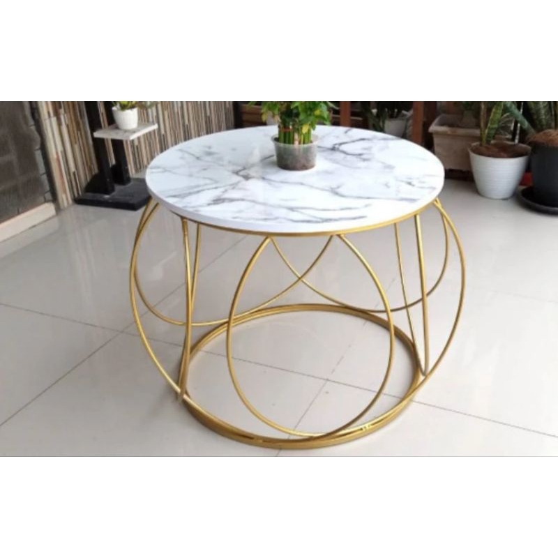 meja besi bulat minimalis/meja ruang tamu/coffee table