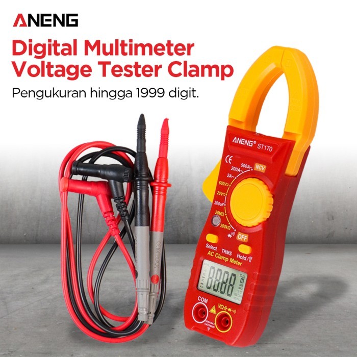 Tang Ampere Digital Aneng ST170 Digital Clamp Meter Voltage Tester AC DC 1999 Count