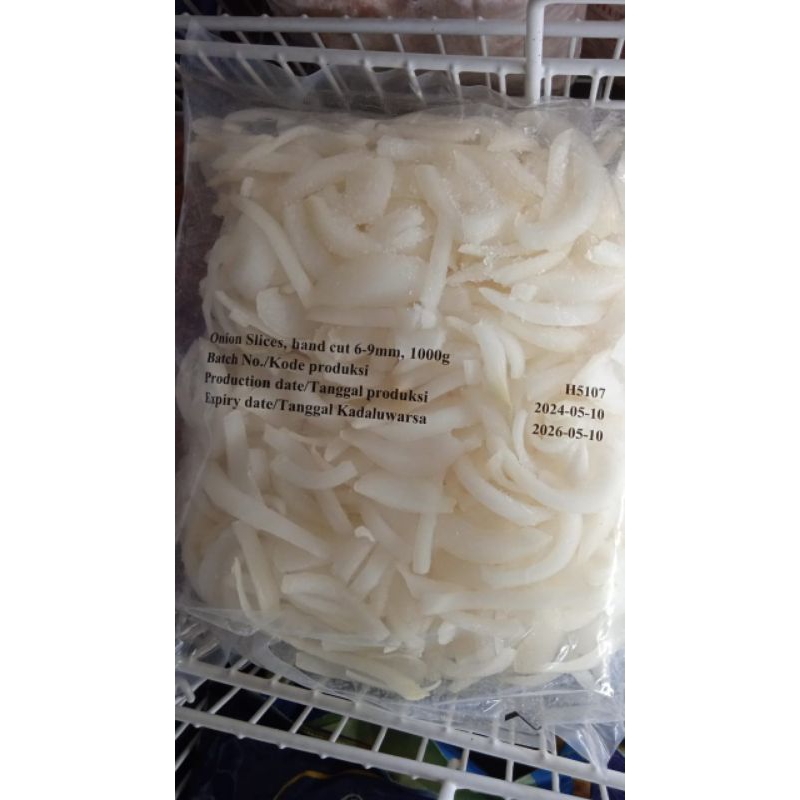 

ONION SLICE FROZEN 1 KG/BAWANG BOMBAY / IRIS 1 KG