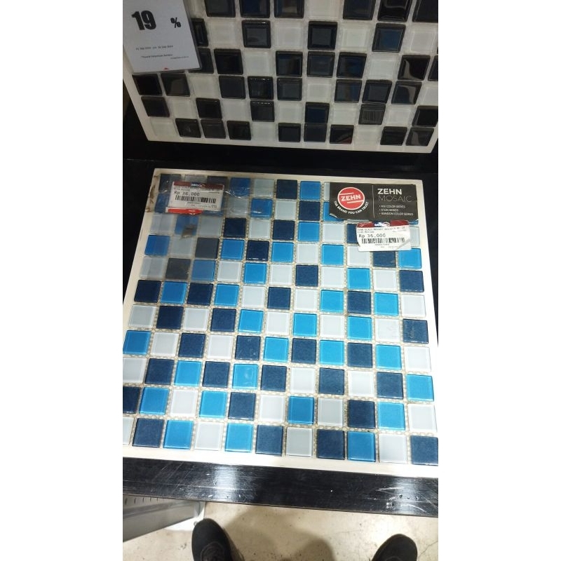 PROMO Zehn Tile glass mosaic MC-10 30x30 cm Biru