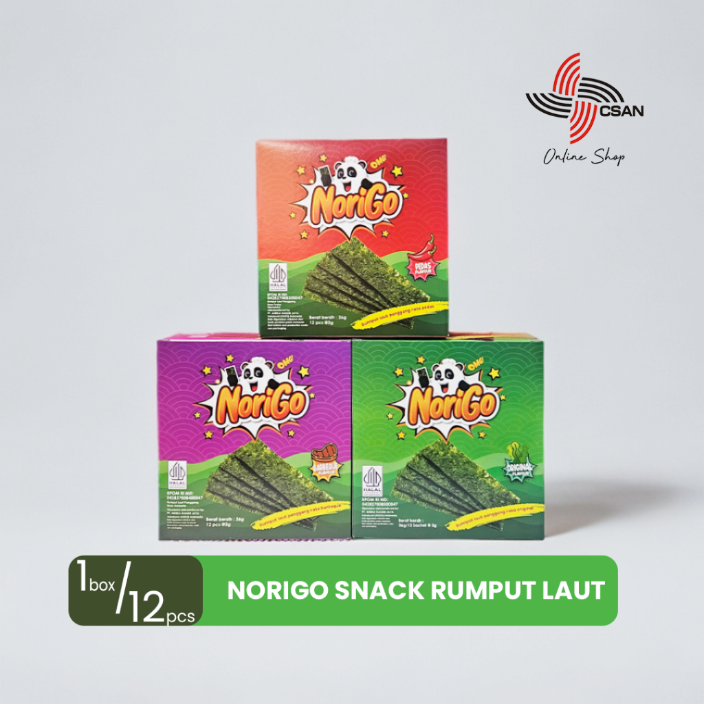 

[BOX Isi 12] Norigo Snack Rumput Laut Panggang | seaweed | nori